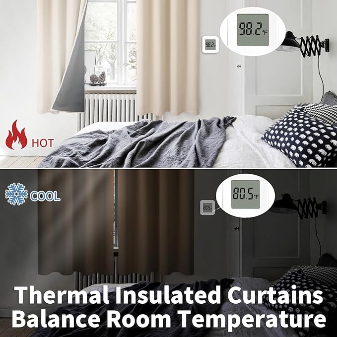BGment Thermal Insulated 100% Blackout Curtains 90 Inch Length 2 Panels - Image 4