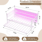 GarveeHome Daybed with Trundle, Metal Twin Trundle Bed with Charging Station & - Image 2