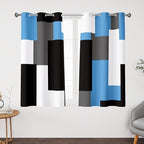Light Blue 100% Blackout Curtains 45 inch Length 2 Panels Set White Grey Modern by TyrotHomeDecor