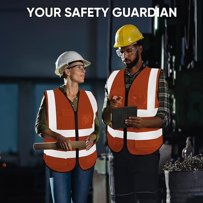 TICONN Reflective Safety Vest High Visibility Class II Mesh Vest - Image 6