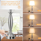 White Lamps for Bedrooms Set of 2 - Image 2