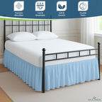 Rajlinen Ruffled Bed Skirt California King, 12 Inch Drop Dust Ruffle - Image 3