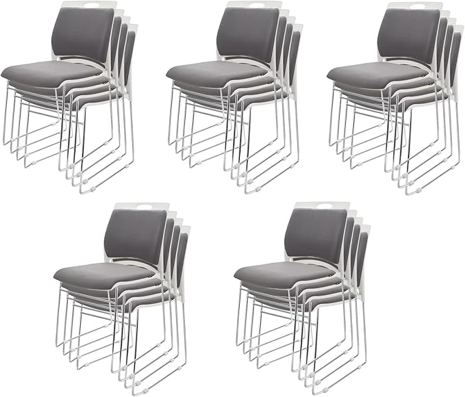 20 Stacking Chairs Stackable for Waiting Room, Office Home Guest Chair by Vacyovkeofficechairs