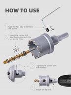 1-7/8" Carbide Hole Saw, Heavy Duty Metal Hole Cutter - Image 5