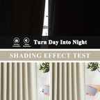 Vision Home Sand Linen Full Blackout Curtains 84 inch Length - Image 3