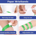 500 Pcs Green Paper Wristbands for Events Waterproof Neon Wrist Bands Adhesive - Image 3