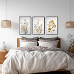 YCJKJDZ Framed Beige Botanical Canvas Wall Art Set of 3, Boho Watercolor - Image 9