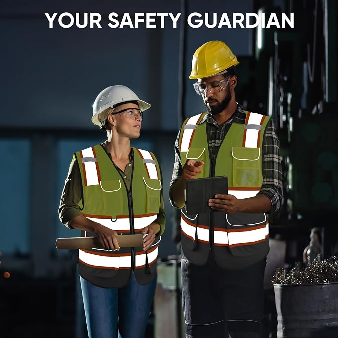 TICONN Reflective Safety Vest High Visibility Class II Mesh Vest - Image 6