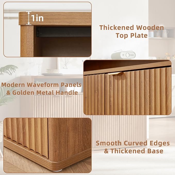 LEYAOYAO Fluted Buffet Cabinet - Image 4