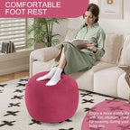 MeMoreCool Round Stuffed Pouf Ottoman Foot Rest, Floor Pouf Foot Stool - Image 3