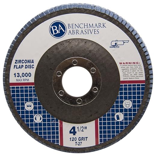 Benchmark Abrasives 4.5" Premium Zirconia Type 27 Flat Flap Discs Grinding - Image 3