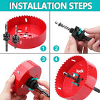 9 inch / 230mm Hole Saw with SDS Plus Arbor and Hex Shank Arbor, HSS Bi-Metal - Image 4