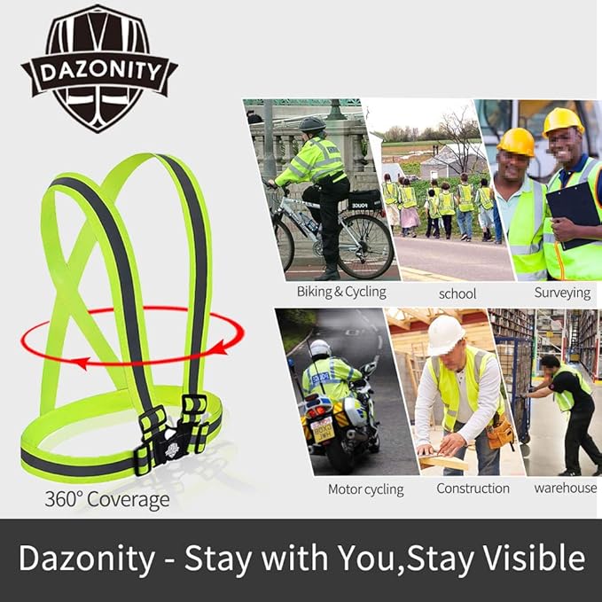 Dazonity High Visibility Safety Vest, 10 Packs, Lightweight, Adjustable & - Image 4