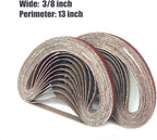 3/8 x 13 Inch Sanding Belts, 8 Each of 40, 240 Grits Aluminum Oxide Sander Belts - Image 4
