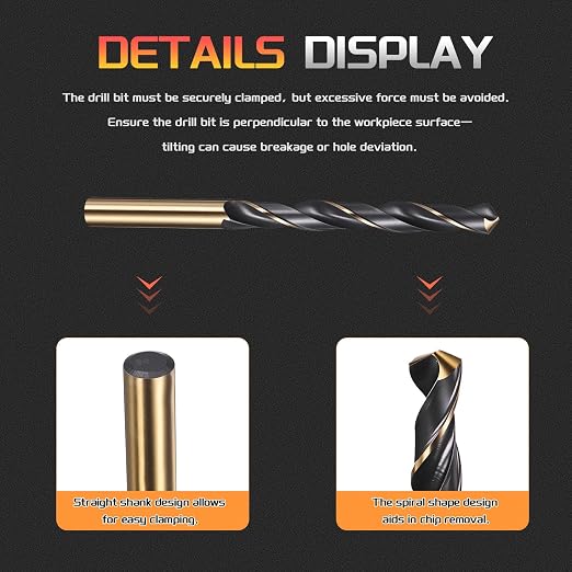 Drill Bit, 10mm Cutting Diameter, 4341 HSS Gold and Black 118° Cutting Angle - Image 3