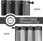 Soundproof 3 Layers 100% Blackout Grey Curtains 1 Panel 50x108 Thermal - Image 2