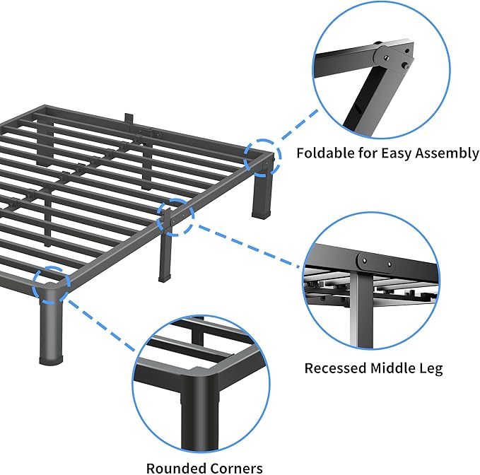 10 Inch Twin Size Bed Frame, 3500Lbs Heavy Duty Metal Platform - Image 5