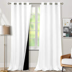 BGment White Blackout Curtains 108 Inches Long by BGment