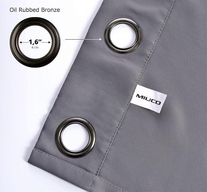 MIUCO 1 Pair Thermal Insulated Grommet 52-Inch-by-95-Inch Blackout Window - Image 7