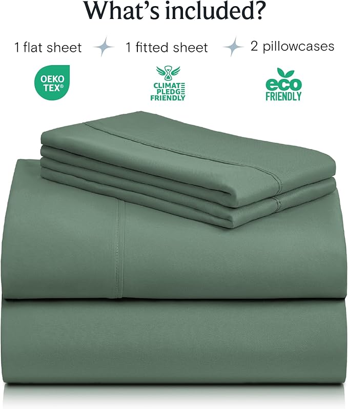 LuxClub 4 PC California King Sheet Set, Deep Pockets Wrinkle Free Cooling Bed - Image 2