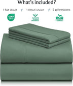 LuxClub 4 PC California King Sheet Set, Deep Pockets Wrinkle Free Cooling Bed - Image 2