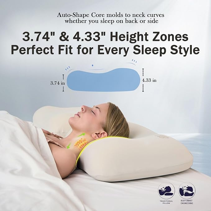 Side Sleeper Pillow – Soft Ergonomic Cervical-Neck-Pillow - Image 7