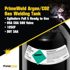 PrimeWeld 75% Argon 25% CO2 Bottle 125CF | DOT 3AA | USA CGA 580 Valve | Best - Image 2
