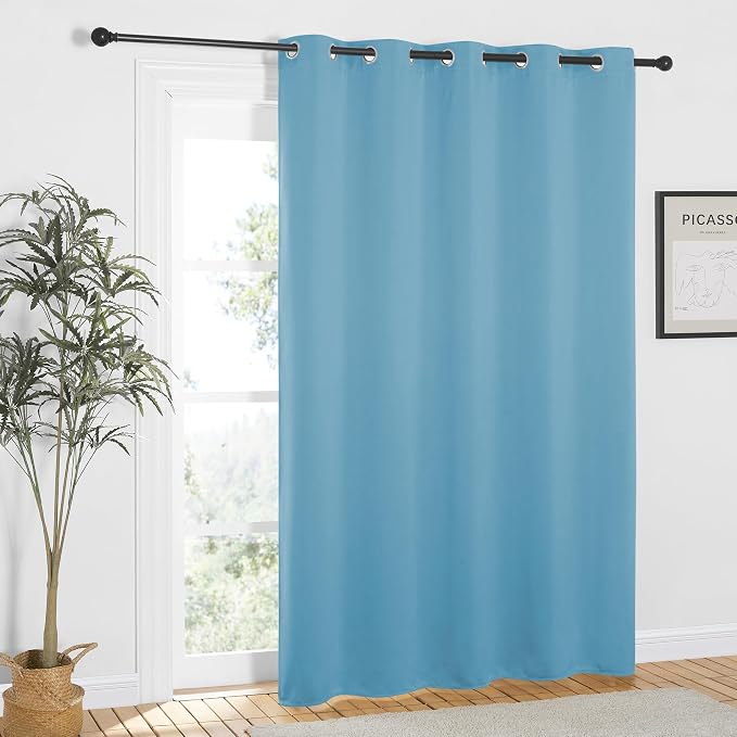 NICETOWN Teal Blue Blackout Curtains 84 inch Length, Grommet Top Room Darkening - Image 8
