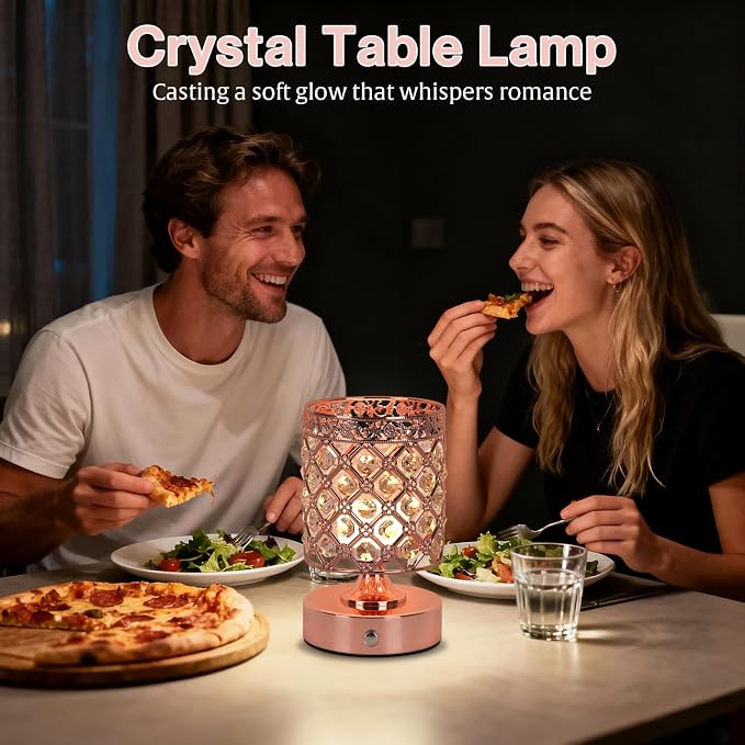TOBUSA Crystal Rechargeable Cordless Table Lamps Set of 2, Wireless Lamps - Image 8