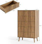 LYNSOM Fluted Dresser and Nightstand Sets 3 Piece, 5-Drawers Dresser and - Image 2