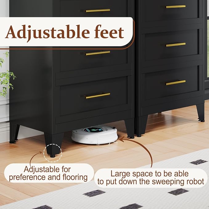 Metal Tall Dresser for Bedroom, 5 Drawer Dresser - Image 6