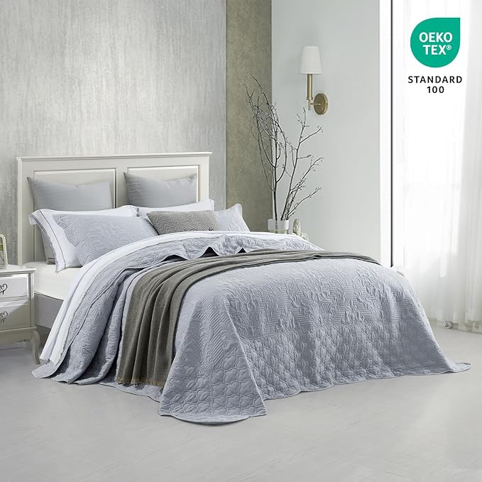 CHIXIN Oversized Bedspread Coverlet Set King Size - Image 2