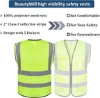 BeautyWill Custom Logo 10/20 Pack Safety Vest Class2 High Visibility Vest - Image 2
