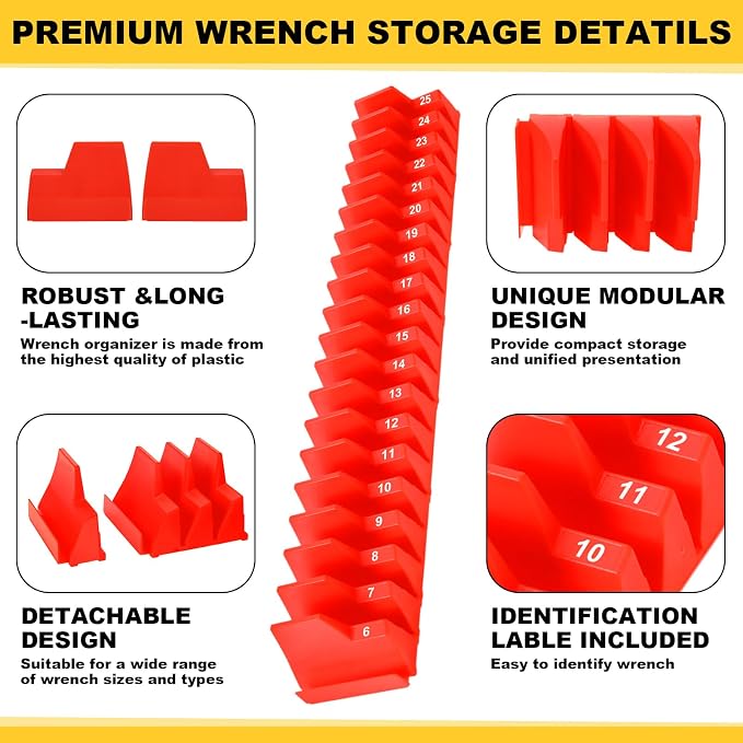 Chunful 100 pcs Modular Wrench Organizer Holder Wrench Tool Organizers Storage - Image 5