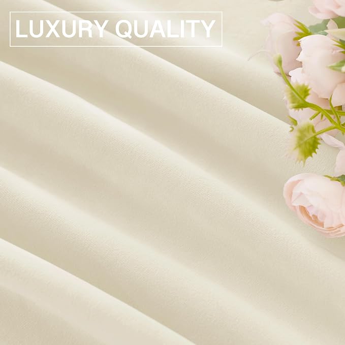 StangH Ivory White Velvet Curtains 42 x 84 inches Bedroom Elegant Home Decor - Image 8