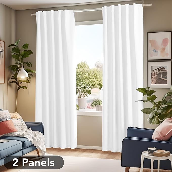 Deconovo Total Blackout Curtains 2 Panels W70 x L84— 100% Blackout, Thermal - Image 2
