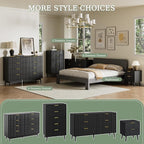 LYNSOM Fluted 8 Drawer Dresser for Bedroom, Wood Dresser TV Stand & Storage - Image 5