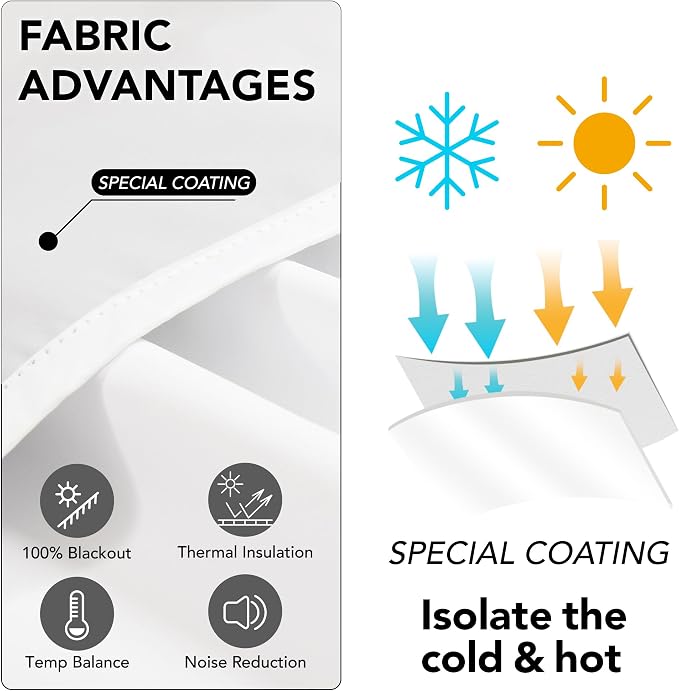 Deconovo Total Blackout Curtains 2 Panels W42 x L54— 100% Blackout, Thermal - Image 2