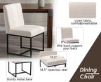CIMOTA Modern Linen Dining Chair Set of 8, Mid Century Dining Room Chairs - Image 4