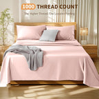 LBRO2M 100% Cotton Sheets Set Deep Pocket 19", 1000 Thread Count King Size 4 - Image 5