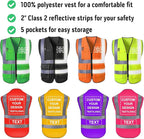 Custom Safety Vest with Logo for Men Women Personalized Class 2 High Visibility - Image 4