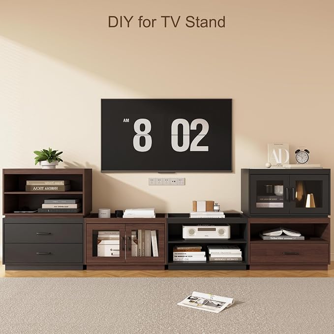 Stackable Storage Drawers, Wood Stackable Closet Organizer Modern Large - Image 5