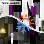 Purple 100% Blackout Curtains for Bedroom 84 inch Length 2 Panels Set Grey - Image 4