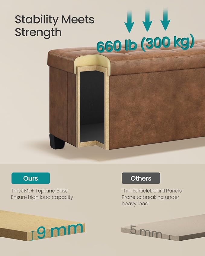 SONGMICS Storage Ottoman, Storage Bench - Image 5