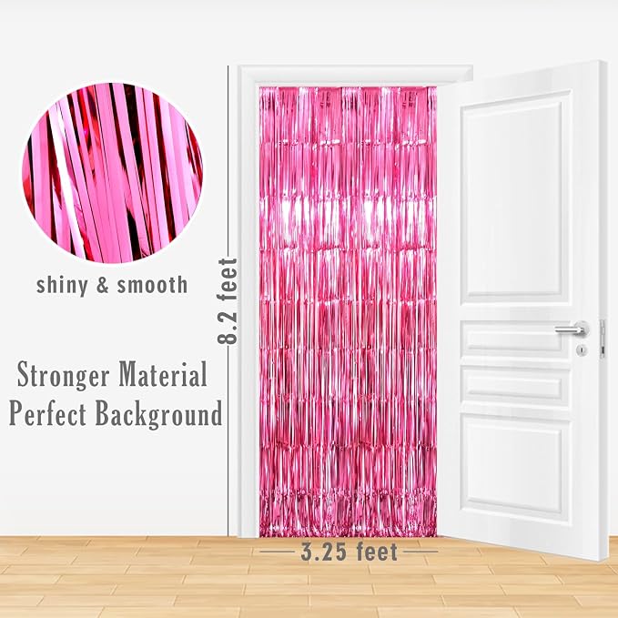 GOER 6.4 ft x 8.2 ft Metallic Tinsel Foil Fringe Curtains, Graduation - Image 5