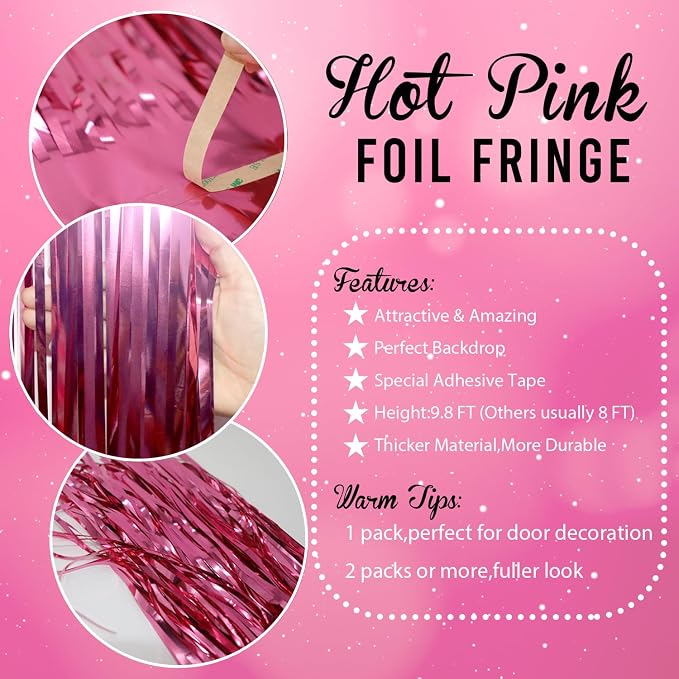 GOER 6.4 ft x 8.2 ft Metallic Tinsel Foil Fringe Curtains, Graduation - Image 3
