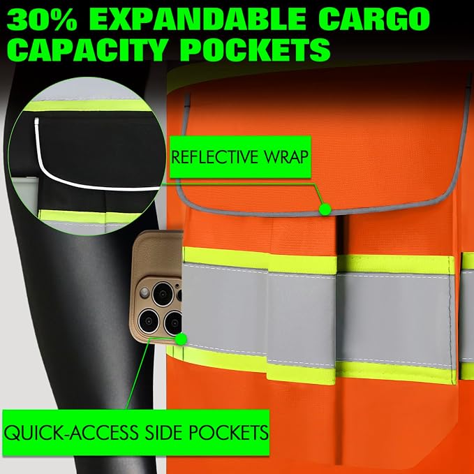 BeautyWill Custom Logo 10/20 Pack Safety Vest Class2 High Visibility Vest - Image 5