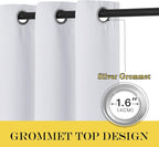 NICETOWN Greyish White Room Darkening 72 inch Curtain, Grommet Thermal - Image 2