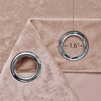 SMILETIME Pink Crushed Velvet Curtains 52x90 inch Luxurious Thermal Insulated - Image 3