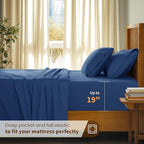 LBRO2M 100% Cotton Sheets Set Deep Pocket 19", 1000 Thread Count Queen Size 4 - Image 2